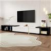 Shye Mobile TV nero bianco oro variabile lunghezza 140-260 cm funzione girevole effetto marmo finitura opaca lucida