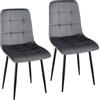 WAFTING Set di 2 Sedie da Pranzo Imbottite con Schienale Alto