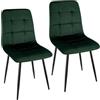 WAFTING Set di 2 Sedie da Pranzo Imbottite con Schienale Alto