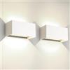 FUPE 2 Pezzi 25W LED Applique da Esterno/Interno Lampada da Esterni a Parete IP65 Impermeabile Moderno Alluminio Bianco 4000K Bianco Naturale Applique per Esterno Luce Parete Angolo di Luce Regolabile