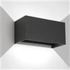 FUPE 25W LED Applique da Esterno/Interno Lampada da Esterni a Parete IP65 Impermeabile Moderno Alluminio Nero 6500K Bianco Freddo Applique per Esterno Luce a Parete Angolo di Luce Regolabile