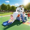 UISEBRT Scivolo per bambini con scaletta da arrampicata, spazio di archiviazione, cestino da basket e telescopio da gioco, scivolo per bambini in HDPE e PP, autoportante, per interni ed esterni, 5 in