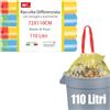HW CASA 40 Pezzi Sacchetti Spazzatura Ecologici da 110L in LDPE Riciclato,Sacchetti per la spazzatura profumati con manico scorrevole,Dotati di sistema antigoccia,Perfetti per Casa,Blu Giallo
