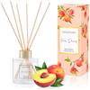 DIUFJAG Diffusore di profumo di pesca con 6 bastoncini di fibra, 100 ml, set di diffusori di fragranze per aromaterapia, deodoranti per casa, camera da letto, bagno