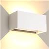 FUPE 25W LED Applique da Esterno/Interno Lampada da Esterno a Parete IP65 Impermeabile Moderno Alluminio Bianco 3000K Bianco Caldo Applique per Esterni Luce da Parete Angolo di Luce Regolabile