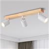 ANWIO Faretti da Soffitto Orientabili,Faretti da Muro,Lampada Soffitto con 3 Lampadine LED GU10,Applique da Parete,Lampadario,Base di Legno,Adatto per Negozio,Bar,Cucina (Lampadine Escluse) EUS-EA