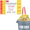 HW CASA HW 40 Pezzi Sacchi Spazzatura per Raccolta Differenziata, Alta Resistenza,72x110CM-110 Litri con Maniglia a Scorrimento,Sacco per la Riciclabile(Giallo 72x110CM)