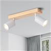 ANWIO Faretti da Soffitto Orientabili,Faretti da Muro,Lampada Soffitto con 2 Lampadine LED GU10,Applique,Plafoniera,Base di Legno,Lampadario Adatto per Negozio,Bar,Vetrina,Cucina (Lampadine Escluse)