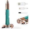 iMusthav Rasoio elettrico 2 in 1 per sopracciglia e peli del viso, da donna, indolore, con placcatura in oro 18 K, ricaricabile tramite USB, LED a 360°, per una depilazione impeccabile di sopracciglia