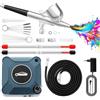 Oasser Mini Kit Aerografo,Airbrush con Compressore Aerografo Doppia Azione con 36PSI, Ugello 0,2 0,3 0,5 mm per Modellismo per Verniciare,Decorazione di Torte,Pittura Artistica Blu