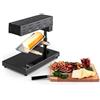 Klarstein Griglia per Raclette con Vassoio in Acciaio Inox, Piastra Raclette Formaggio Rotabile e Regolabile 600W, Piastra Elettrica per Grigliare Carne e Formaggio, Piastra Grill per Ambienti Interni