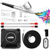 Oasser Mini Kit Aerografo,Airbrush con Compressore Aerografo Doppia Azione con 36PSI, Ugello 0,2 0,3 0,5 mm per Modellismo per Verniciare,Decorazione di Torte,Pittura Artistica Nero