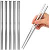 HI NATURE™ Set di bacchette in acciaio inox | Chopsticks Stainless Steel riutilizzabili in metallo antiscivolo, lavabili in lavastoviglie, giapponesi (nero) (Rosso)