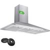 CIARRA CBCS9201 Cappa Aspirante 90 cm Classe A++, 406 m³/h 60dB Argento