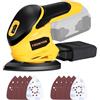 TRONYAN Levigatrice per dettagli senza fili, compatibile con batteria DeWalt 20 V Max (solo strumento), 12.000 OPM, 10 carte vetrate, sacchetto per la polvere per la lavorazione del legno, levigatura