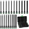 EMENTOL Set di chiavi a bussola esagonali da 3/8, 20 pezzi, extra lunghe, SAE e metriche (3-12 mm, 1/8-7/16), CR-V, S2 in acciaio legato