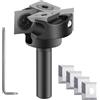 SpeTool Spoilborad - Punta per fresa a 2 scanalature, diametro di taglio da 2,5 cm, con codolo da 1/4, punta per fresa CNC, include 4 inserti aggiuntivi in carburo