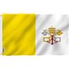 ANLEY Fly Breeze 3x5 Piedi Bandiera Vaticano - Colore Vivido e Resistente Ai Raggi UV - Testata In Tela E Doppie Cuciture - Città Del Vaticano Bandiere Poliestere Anelli Ottone 3 X 5 Piedi