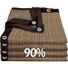 Generico Rete Ombreggiante con Occhielli Protezione Raggi UV 90% Tenda Vela Ombreggiante Rettangolare 3x3 3x4 3x5 4x4 4x5 4x6 5x5 6x4 Telo Ombreggiante Esterno Traspirante, Caffè(5x5m)
