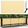 AJALGZ Telo Frangivisto per Balcone 100x50cm Copertura Privacy in PES Resistente alle Intemperie e Raggi UV, Schermo Protettivo per Ringhiera Giardino e Terrazza - Giallo