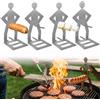 Pipihome Stainless Steel BBQ Sausage Holder, 3PCS Griglia per Barbecue in Acciaio Inox Supporto, Salsiccia Riutilizzabile Supporto for Grill, Grilling Tool Set Outdoor Picnic Barbecue (B)