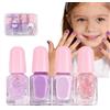 CANRNYACBZ Set di 4 smalti atossici per bambini, a base d'acqua, colore viola, atossico, ad asciugatura rapida, sfoderabile, regalo di compleanno fai da te per ragazze, regalo di 3 anni