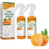 LinBomZony Foot Peeling Spray, Instant Dead Skin Remover for Cracked Heels, Dry Feet & Calluses, Idrating Moisturizing Pedicure Care, Hydrating Refreshing, Women & Men Orange Scented (100ML) (2PCS)