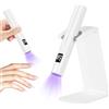 BUTBU Lampada Uv Led Unghie, Mini Portatile Lampada Portatile, Supporto, Usb Ricaricabile, Sciugatura Rapida Colla Per Unghie, Professionali Nail Art,Per Casa, Salone Di Bellezza, Fai Da Te-Impostato