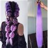 Amazleer 2 extension per capelli con gradiente di colore arcobaleno, per coda di cavallo, capelli sintetici, rosa, blu, viola, festival per feste, cosplay, K-pop (Lila Shibori)