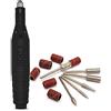 GESS Black Nail Manicure Pedicure Set Elettrico, 6 diamante Ugelli Nastri abrasivi, rimozione cuticola unghie incarnite trattamento lucidatura, cura