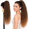 Ser Mulher Coda Capelli Extension Ricci con Laccio in Termofibra di Qualità, 100% Naturale, 70 cm - Coda di Cavallo Riccia per Styling Lunghi, Morbida e Resistente al Calore, CRISTEL (Light Brown Degradee)