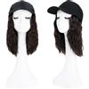 TESS Extensions con Cappellino - 20cm Estensione di Capelli Sintetici Ondulati con Cappello Nero per Donna,Marrone Medio