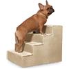 Velora Home&Living VELORA H&L Scala per Cani 4 Gradini Beige - Struttura in Legno Robusta, Rivestimento in Velluto, Scaletta Antiscivolo per Cani e Gatti, Accesso a Divano e Letto, Portata fino a 80 kg