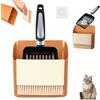 Cryptisg 3 in 1 Paletta Lettiera Gatto con Contenitore e Scopa | Paletta per Lettieras Gatto in Acciaio Inox, Pala per Lettiera, Pulizia della Toilette di Sabbia Gatti per Casa Ordinata