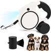 Focenat Guinzaglio per Cani Allungabile 5M, Guinzaglio Retrattile con Luce LED e Porta Sacchetti, Senza Grovigli a 360°, Guinzaglio Ergonomico Estensibile, per Cani Piccoli e Medi fino a 25kg (Nero)