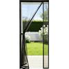 Sekey Zanzariera magnetica per porta del balcone, zanzariera per apertura laterale, zanzariera per porta del balcone, facile da installare, senza fori, 100 x 220 cm, colore nero