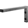 HOLZBRINK Supporto per mensola in metallo 30x15cm HLA-B (1pz) | Supporto per mensola lavabo da appoggio, reggimensola da muro | Colore: Acciaio Grezzo Laccato