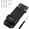 Wopanxye Serratura a scatto con password, con combinazione a 3 cifre, nera, senza chiave, antifurto, per cancello del garage, porta del capannone, armadi, cassetti (7,6 cm)