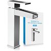 Bächlein Rubinetto alto per bagno con design ruscello, miscelatore monocomando extra alto con kit di montaggio per lavabo, rubinetto da bagno cromato