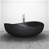 Bernstein Vasca da bagno freestanding in Solid Stone, 'WAVE' nero opaco 180x110cm