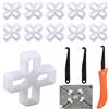 Rearjia Distanziatori per piastrelle a forma di croce, 353 pezzi, 10 mm, sistema di livellamento delle piastrelle in plastica con strumento di rimozione, ideali per pavimentazioni e rivestimenti fai