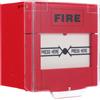 COOLHIYA Pulsante di Emergenza Resistente a Detriti e Acqua in Plastica Antincendio Rosso con Reset Manuale per Sicurezza in Ambienti Industriali e Commerciali