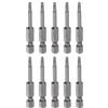 QUARKZMAN 10pz Punte a Stella Ts15 a 5 Punte, Attacco Esagonale da 1/4, Lunghezza 2, Cacciavite Magnetica di Sicurezza per Viti Torx