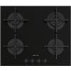 Smeg PRONTA CONSEGNA - SPEDIZIONE IMMEDIATA Smeg PV264B Piano Cottura da Incasso 4 Fuochi Gas 60 cm Griglie in ghisa Estetica Selezione Pianale in vetro nero