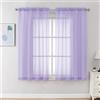 Chyhomenyc Tende velate color lilla, lunghe 114 cm, 2 pannelli, con tasca per asta filtrante della luce, in voile, tende corte per soggiorno, camera da letto, finestre piccole, 106 x 114 cm