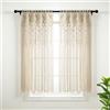 Lush Decor Tenda da finestra in cotone strutturato macramè bohémien/divisorio/porta/decorazione da parete, 160 cm di lunghezza x 101,6 cm di larghezza, neutro