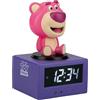 Paladone Toy Story Lotso - Sveglia digitale con luce notturna e musica, con licenza ufficiale Disney Pixar, orologio per camera da letto per bambini, alimentato a batteria, idea regalo divertente e
