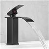 GAVAER Rubinetto Bagno Lavabo a Cascata,Miscelatore Lavabo Bagno,Miscelatore per bagno in ottone e acciaio inox, cromato (incl. tubo da 60 cm)