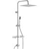 Auralum Colonna Doccia senza Miscelatore, Colonna Doccia Acciaio Inox con Mensola Doccia, Soffione Doccia 30cmx30cm e Saliscendi Doccia Altezza Regolabile 72-110cm, Asta Doccia con Soffione e Doccetta