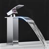 GAVAER Rubinetto Bagno Lavabo a Cascata,Miscelatore Lavabo Bagno,Miscelatore per bagno in ottone e acciaio inox, cromato (incl. tubo da 60 cm)
